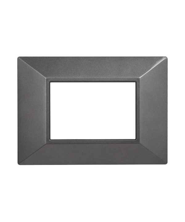 ETTROIT Placca Piramide Serie Moon 3P Colore Acciaio Scuro Compatibile Con Bticino Axolute