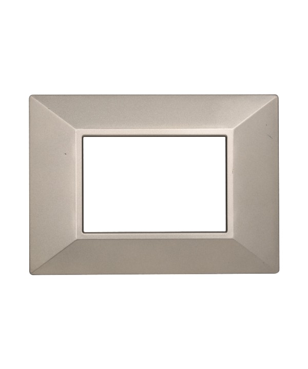 ETTROIT Placca Piramide Serie Moon 3P Colore Titanio Compatibile Con Bticino Axolute