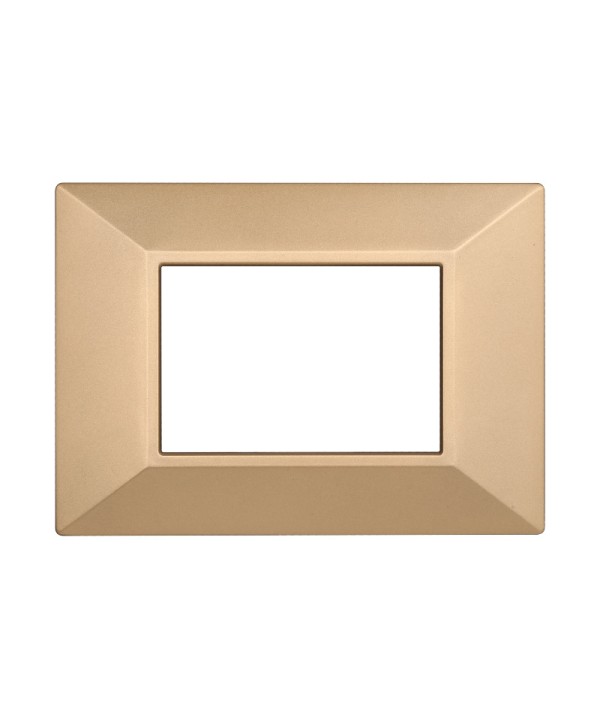 ETTROIT Placca Piramide Serie Moon 3P Colore Oro Compatibile Con Bticino Axolute