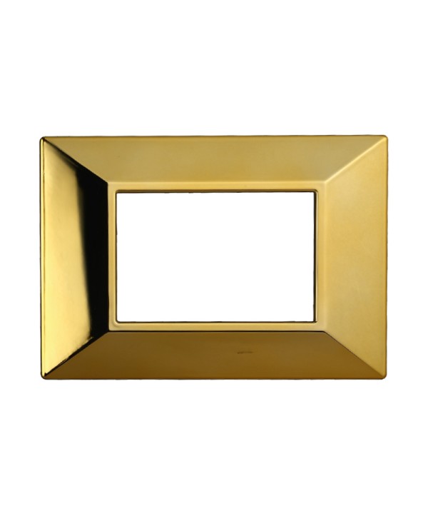 ETTROIT Placca Piramide Serie Moon 3P Colore Oro Lucido Compatibile Con Bticino Axolute