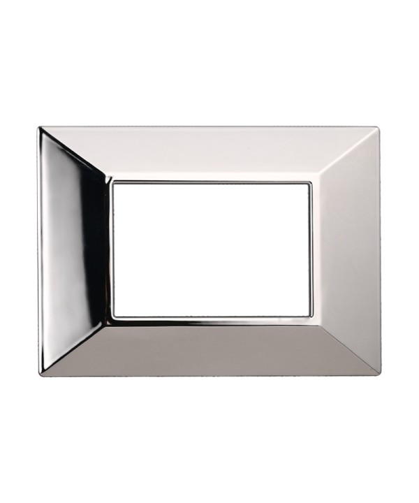 ETTROIT Placca Piramide Serie Moon 3P Colore Cromo Lucido Compatibile Con Bticino Axolute