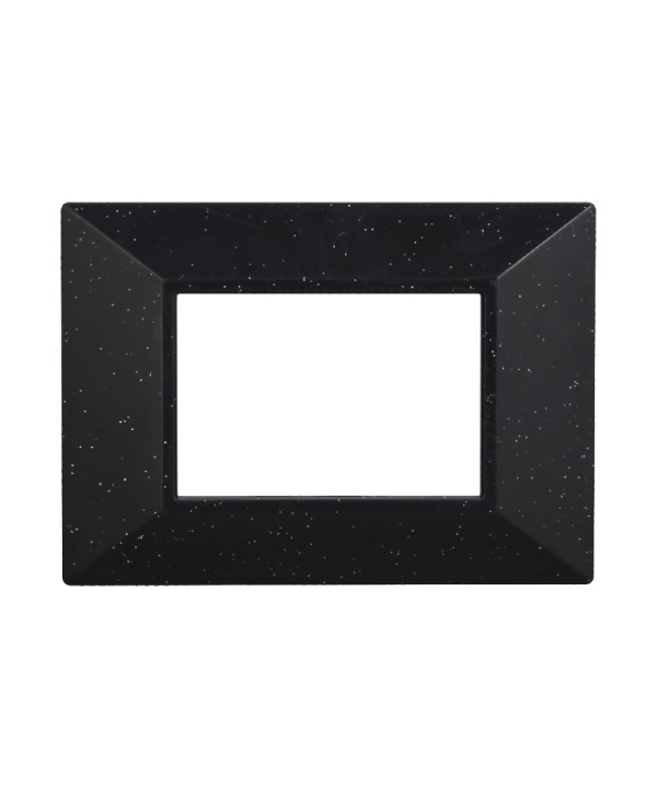 ETTROIT Placca Piramide Serie Moon 3P Colore Nero Brillante Compatibile Con Bticino Axolute
