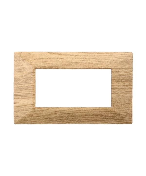ETTROIT Placca Piramide Serie Moon 4P Colore Legno Scuro Compatibile Con Bticino Axolute