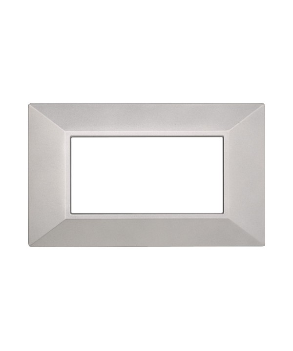 ETTROIT Placca Piramide Serie Moon 4P Colore Silver Compatibile Con Bticino Axolute