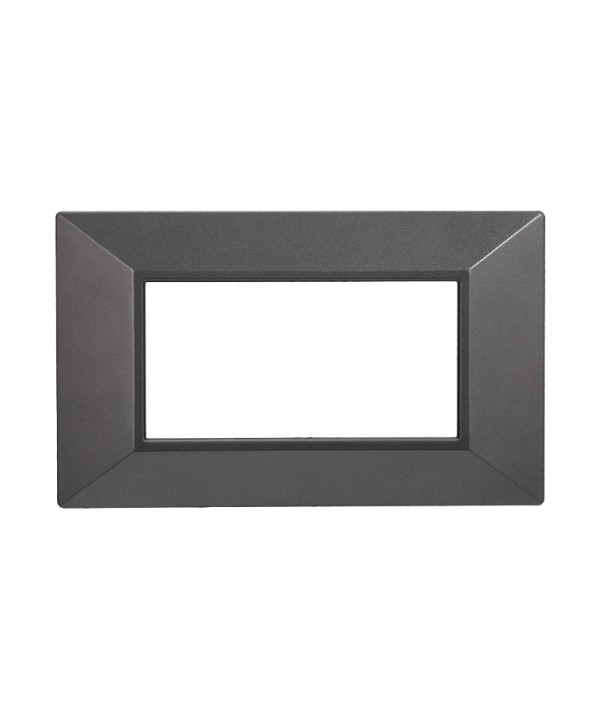 ETTROIT Placca Piramide Serie Moon 4P Colore Accaio Scuro Compatibile Con Bticino Axolute
