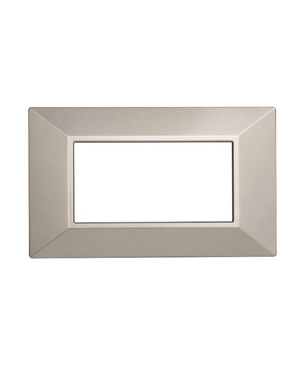 ETTROIT Placca Piramide Serie Moon 4P Colore Titanio Compatibile Con Bticino Axolute