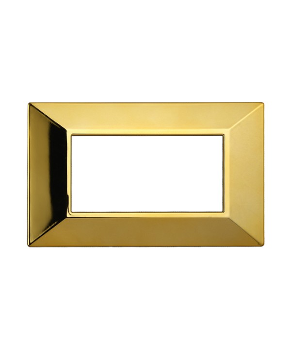 ETTROIT Placca Piramide Serie Moon 4P Colore Oro Lucido Compatibile Con Bticino Axolute