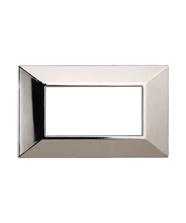 ETTROIT Placca Piramide Serie Moon 4P Colore Cromo Lucido Compatibile Con Bticino Axolute
