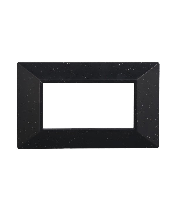 ETTROIT Placca Piramide Serie Moon 4P Colore Nero Brillante Compatibile Con Bticino Axolute