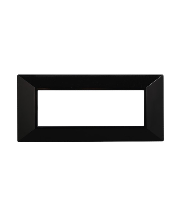 ETTROIT Placca Piramide Serie Moon 6P Colore Nero Compatibile Con Bticino Axolute