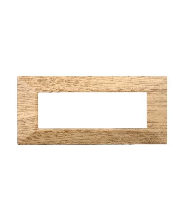 ETTROIT Placca Piramide Serie Moon 6P Colore Legno Scuro Compatibile Con Bticino Axolute