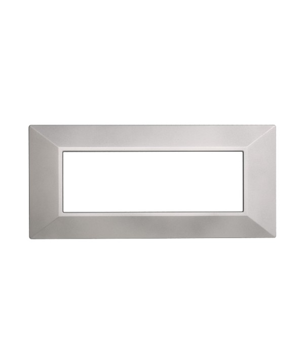ETTROIT Placca Piramide Serie Moon 6P Colore Silver Compatibile Con Bticino Axolute