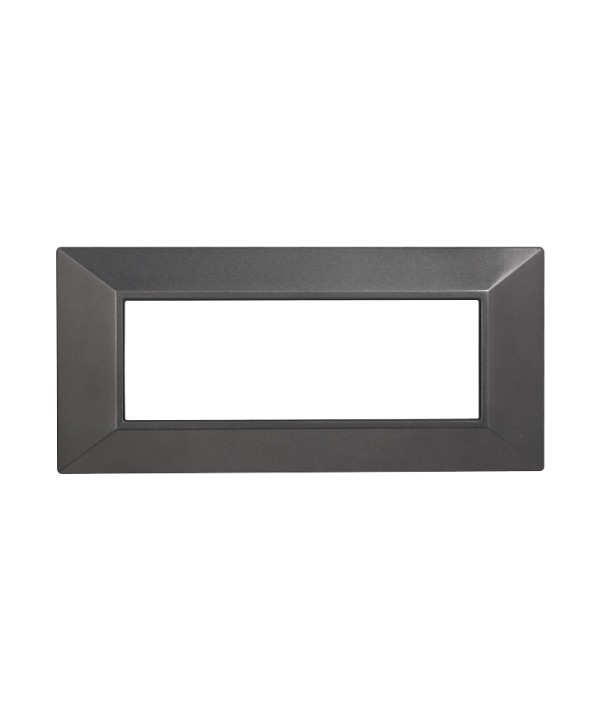 ETTROIT Placca Piramide Serie Moon 6P Colore Acciaio Scuro Compatibile Con Bticino Axolute