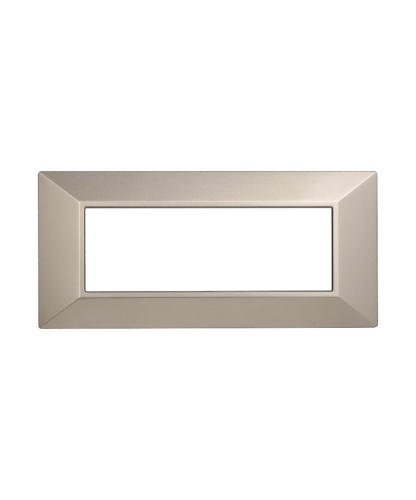 ETTROIT Placca Piramide Serie Moon 6P Colore Titanio Compatibile Con Bticino Axolute
