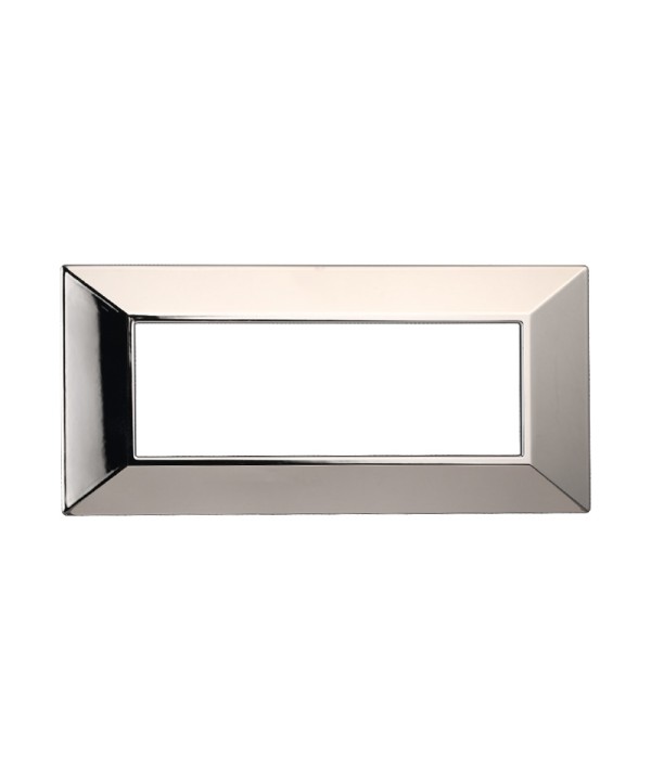 ETTROIT Placca Piramide Serie Moon 6P Colore Cromo Lucido Compatibile Con Bticino Axolute