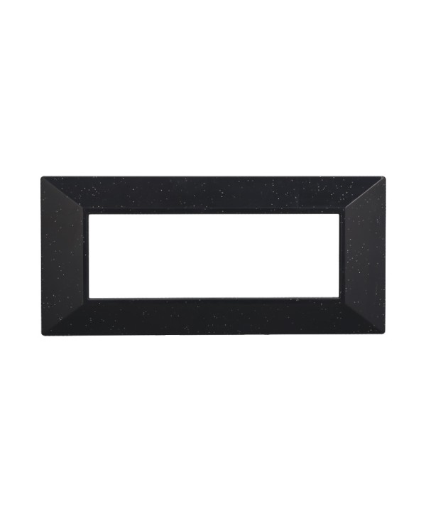 ETTROIT Placca Piramide Serie Moon 6P Colore Nero Brillante Compatibile Con Bticino Axolute