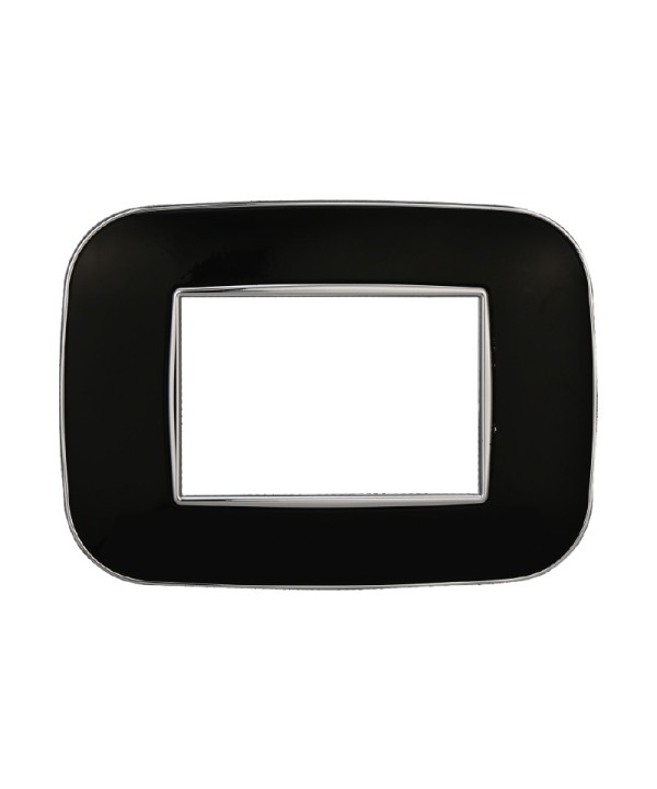 ETTROIT Placca Orbis Serie Moon 3P Colore Nero Compatibile Con Bticino Axolute