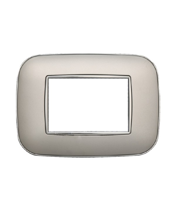 ETTROIT Placca Orbis Serie Moon 3P Colore Silver Compatibile Con Bticino Axolute