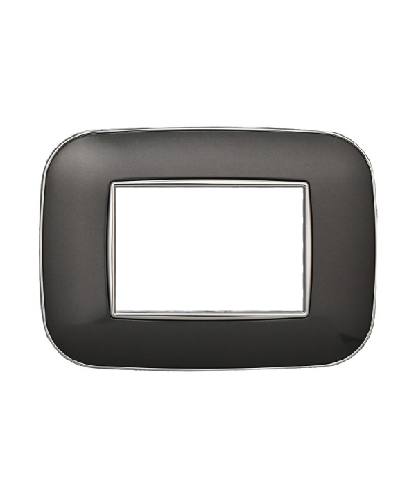 ETTROIT Placca Orbis Serie Moon 3P Colore Acciaio Scuro Compatibile Con Bticino Axolute