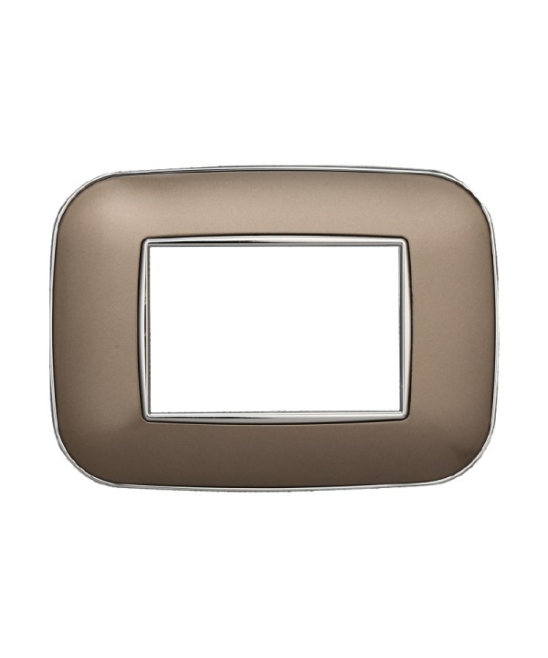 ETTROIT Placca Orbis Serie Moon 3P Colore Bronzo Compatibile Con Bticino Axolute