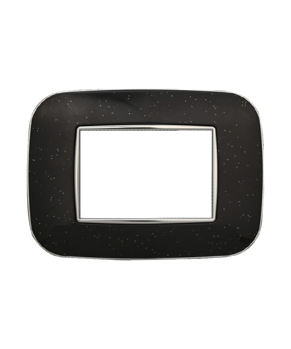 ETTROIT Placca Orbis Serie Moon 3P Colore Nero Brillante Compatibile Con Bticino Axolute