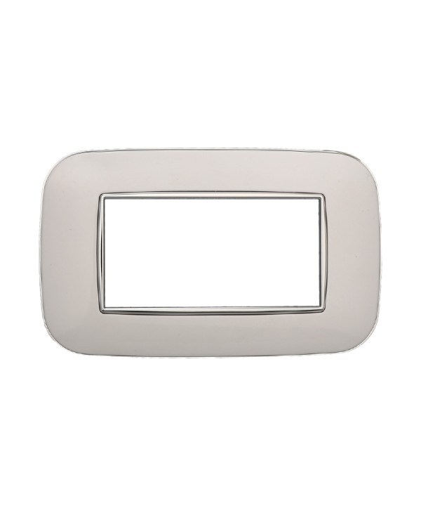 ETTROIT Placca Orbis Serie Moon 4P Colore Bianco Compatibile Con Bticino Axolute