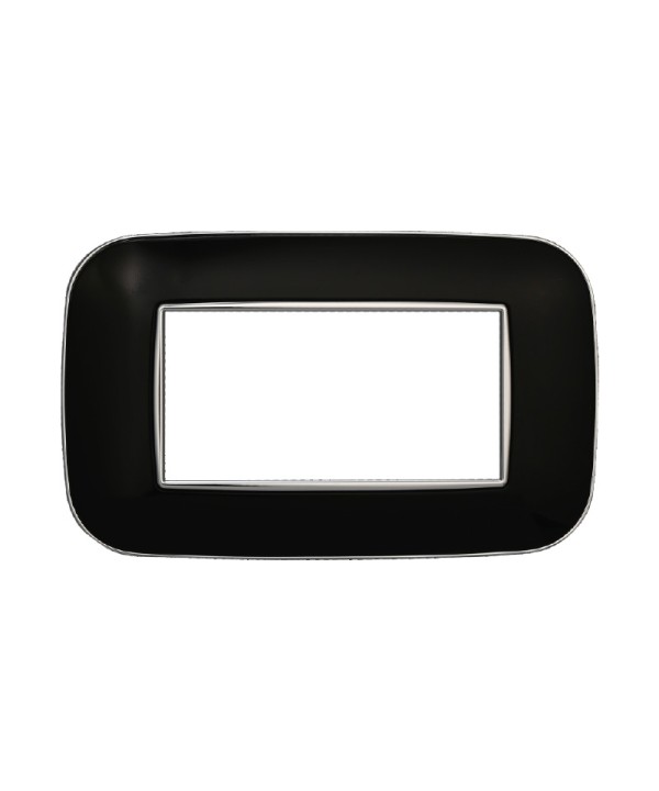 ETTROIT Placca Orbis Serie Moon 4P Colore Nero Compatibile Con Bticino Axolute