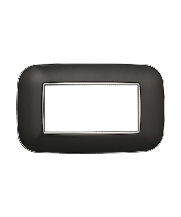 ETTROIT Placca Orbis Serie Moon 4P Colore Acciaio Scuro Compatibile Con Bticino Axolute