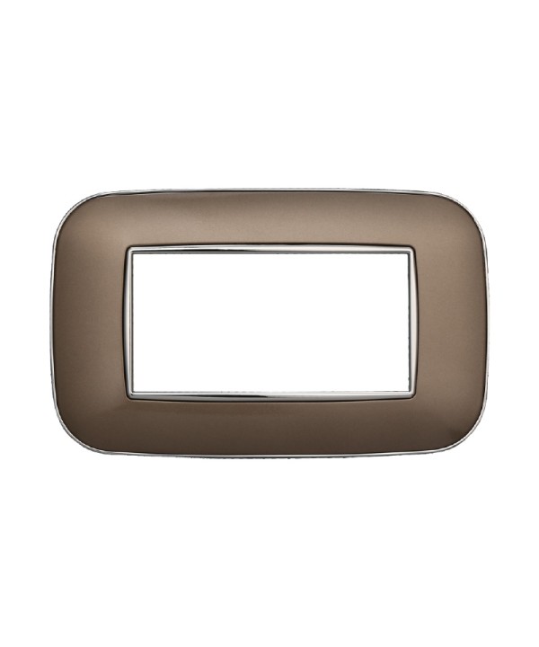 ETTROIT Placca Orbis Serie Moon 4P Colore Bronzo Compatibile Con Bticino Axolute