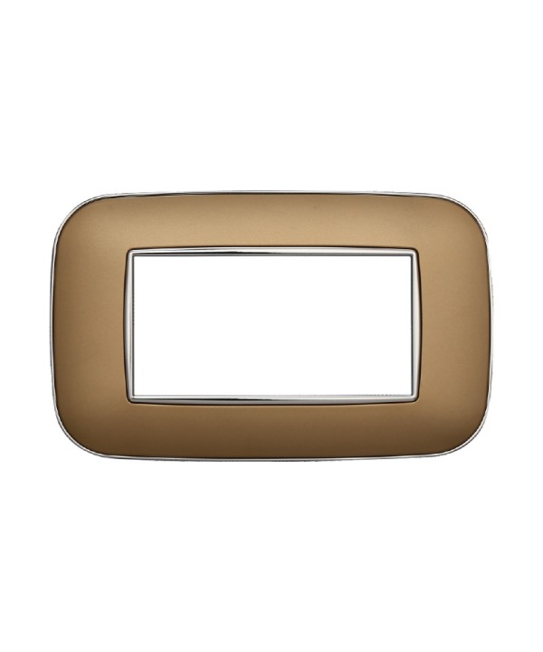ETTROIT Placca Orbis Serie Moon 4P Colore Oro Compatibile Con Bticino Axolute