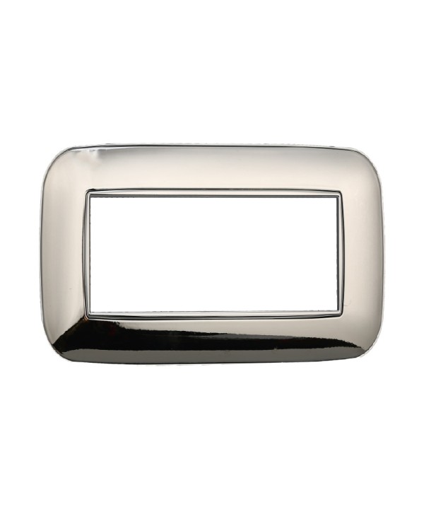 ETTROIT Placca Orbis Serie Moon 4P Colore Cromo Lucido Compatibile Con Bticino Axolute