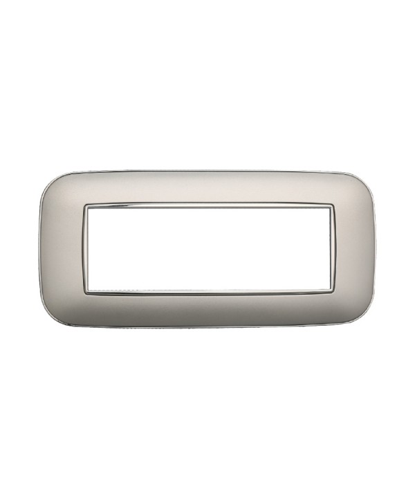 ETTROIT Placca Orbis Serie Moon 6P Colore Silver Compatibile Con Bticino Axolute