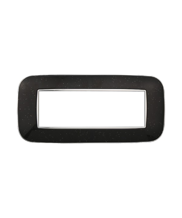 ETTROIT Placca Orbis Serie Moon 6P Colore Nero Brillante Compatibile Con Bticino Axolute