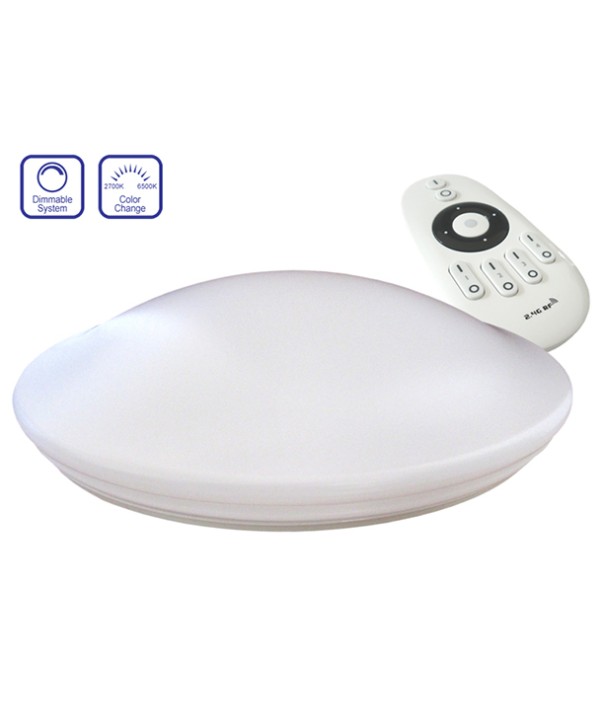Plafoniera Led Da Soffitto CCT 40W Dimmerabile Bicolore Cambia Colorazione Bianco Caldo e Freddo Con Telecomando 490mm