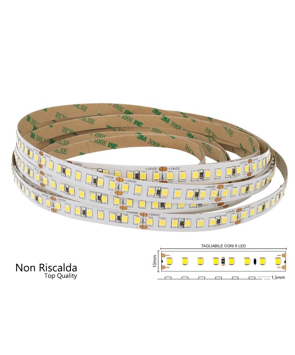 24V Bobina Led 12W/M 165LM/W 2000LM/M 3 Step Bianco Freddo 6000K Non Riscalda 800 Smd 2835 5 Metri IP20