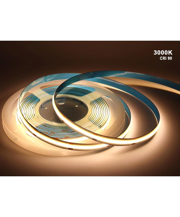 24V Bobina Led COB 10W/M 120LM/W 1200LM/M Bianco Caldo 3000K CRI 90 IP20