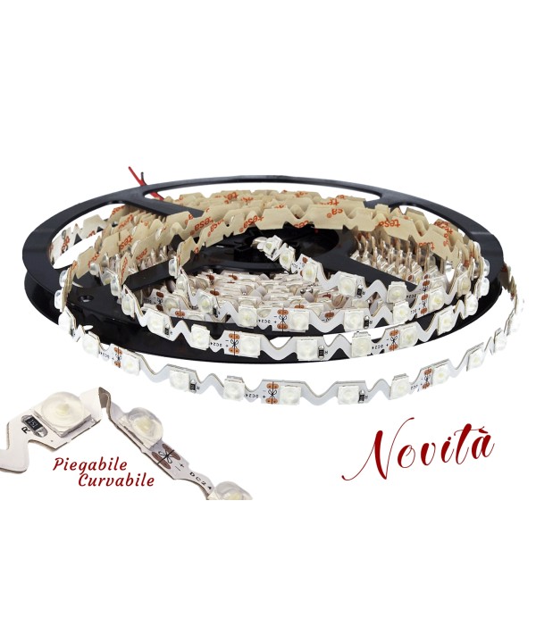 24V Bobina Led Curvabile Ripiegabile Bianco Caldo Con Lente 180 Gradi 20W/M 8mm 300 smd 5054 Per Cassone Pubblicitario Senza Ombra