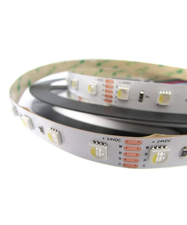 24V Bobina Led RGBW Freddo RGB+CW 30W/M 300 Smd 5 Metri IP20