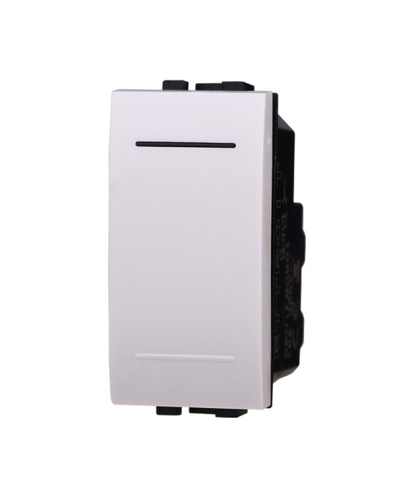 ETTROIT Interruttore 1P 16A Unipolare Colore Bianco Compatibile Con Bticino Living Light