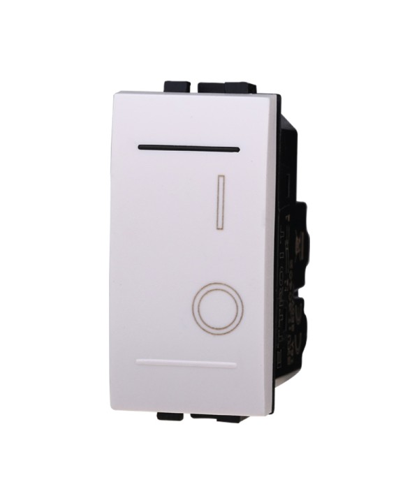 ETTROIT Interruttore Bipolare 0-1 16A Colore BIANCO Compatibile Con Bticino Living Light