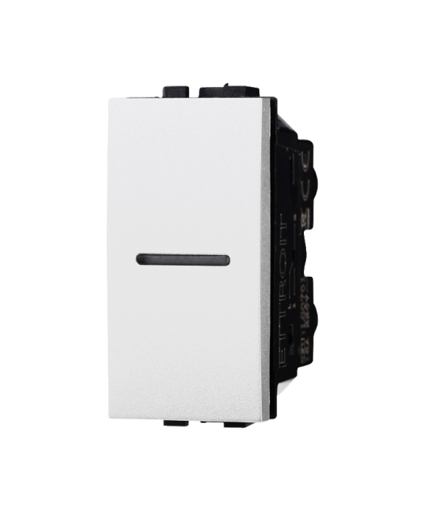 ETTROIT Pulsante Assiale 1P 16A Unipolare Colore BIANCO Compatibile Con Bticino Living Light
