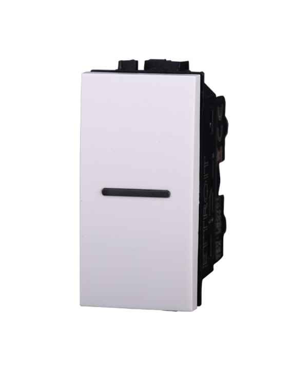 ETTROIT Deviatore Assiale 1P 16A Unipolare Colore BIANCO Compatibile Con Bticino Living Light