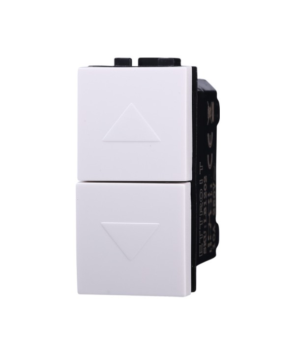 ETTROIT Pulsante Interbloccato Doppio Saliscendi 1P+1P 10A Colore BIANCO Compatibile Con Bticino Living Light