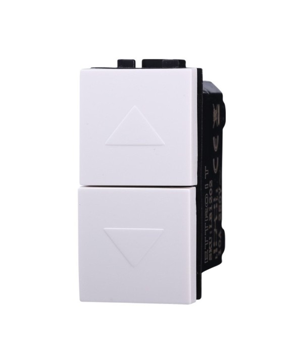 ETTROIT Pulsante Saliscendi Commutatore 2P 10A Tapparelle Colore Bianco Compatibile Con Bticino Living Light