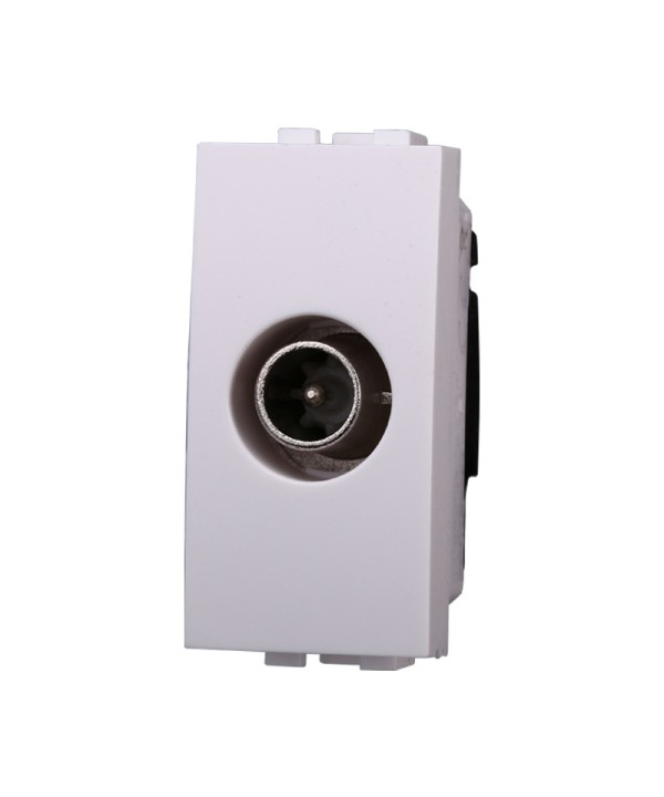 ETTROIT Connettore Presa TV Passante Maschio Colore BIANCO Compatibile Con Bticino Living Light