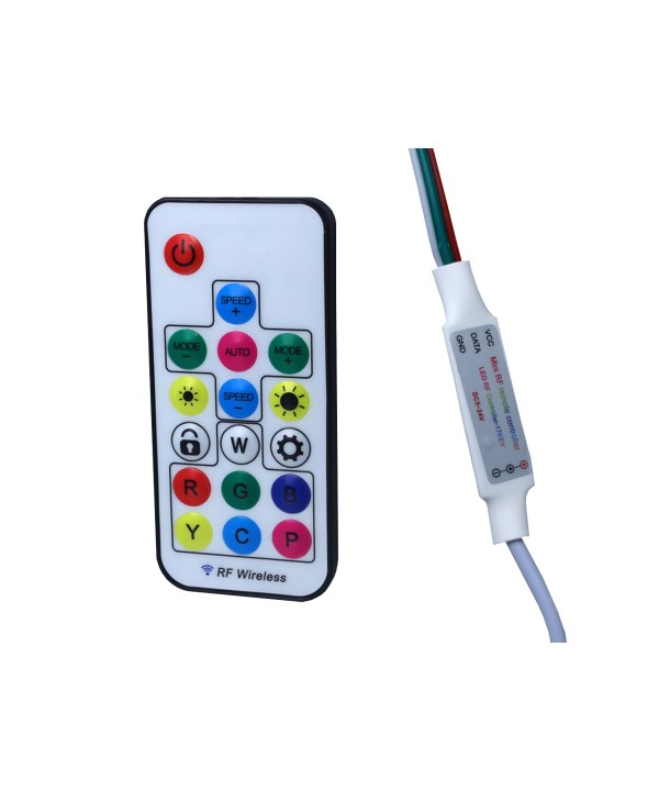 Kit Controller Centrlina RF Con 17 Tasti Per Striscia Led Dinamica SPI Magic Color RGB IC WS2811 WS2812B WS2815 WS2801 SP104E 5V 12V 24V