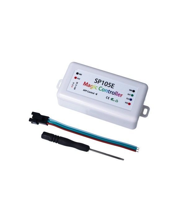 Kit Controller Centrlina Bluetooth Per Striscia Led Dinamica SPI Magic Color RGB IC WS2811 WS2812B WS2815 WS2801 SP105E 5V 12V 24V