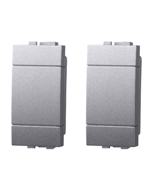 ETTROIT 2 Pezzi Copritasti Copriforo Falso Polo 1P Grigio Compatibile Con Bticino Living International