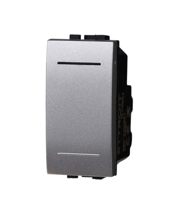 ETTROIT Interruttore 1P 16A Unipolare Colore GRIGIO Compatibile Con Bticino Living International