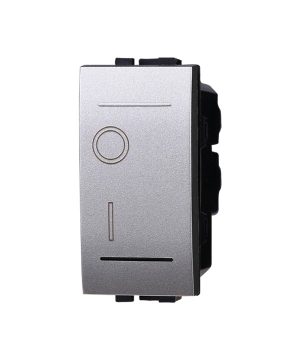 ETTROIT Interruttore Bipolare 0-1 16A Colore GRIGIO Compatibile Con Bticino Living International